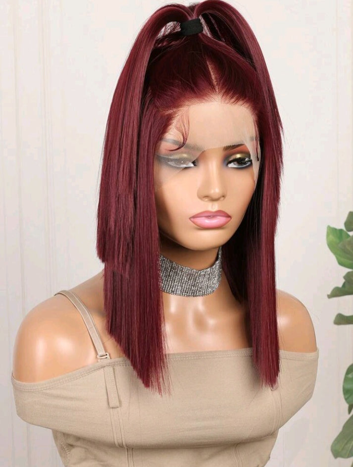 Burgundy Lace Front Wig (Human Blend)